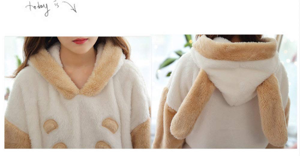 HAIBI Pyjama Femme Hiver，Polaire Pyjama 2 Pièces Filles Pyjamas Ensembles Vêtements De Nuit Dessin Animé Ours Manches Longues Pyjamas Chauds Femme Homewear