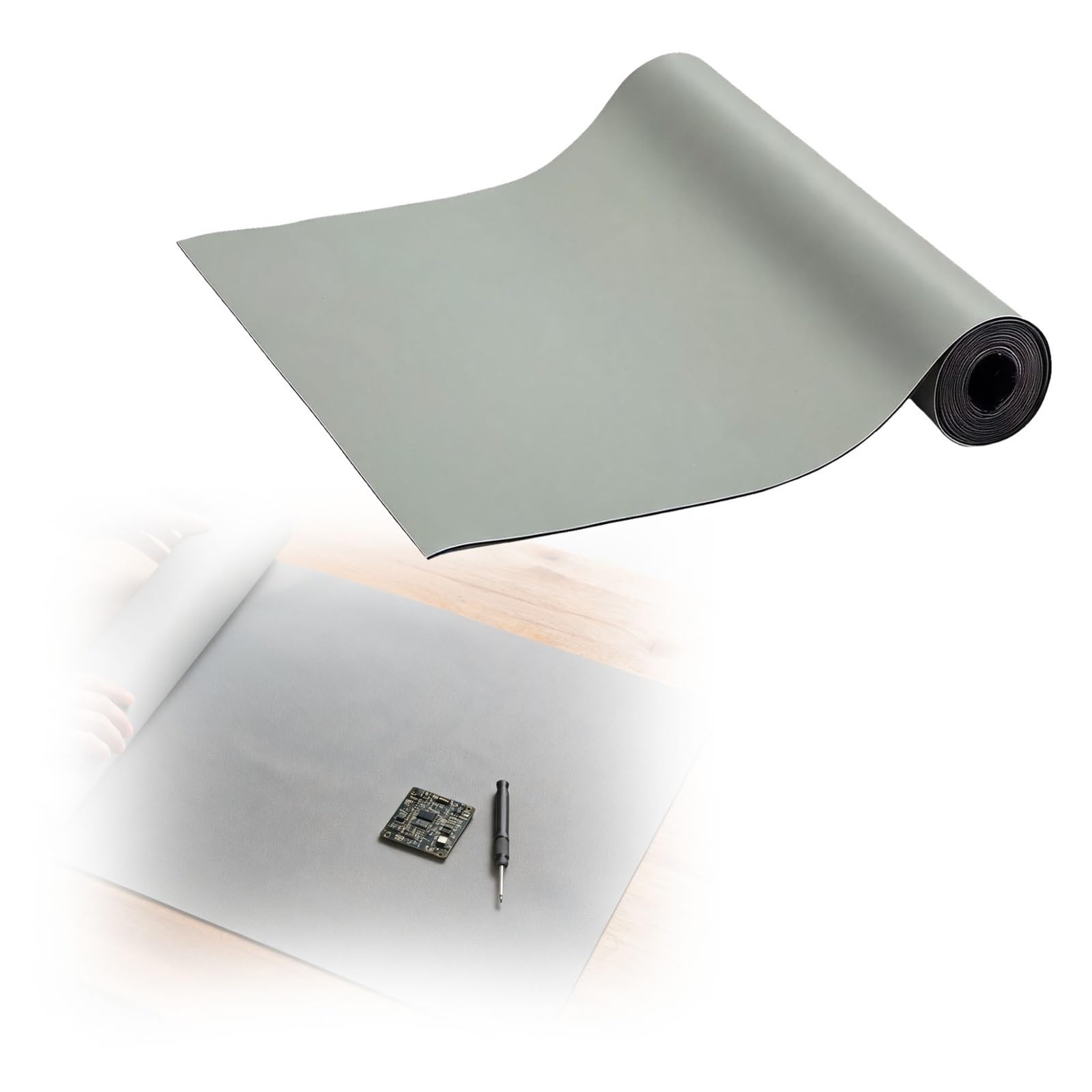 Rollos alfombrilla antiestática Tapetes Antiestáticos Para Banco De Trabajo, Reparación De Equipos Electrónicos, Almohadilla Para Banco De Trabajo De Mantenimiento | T 3 mm,W 1m x L 1.2m