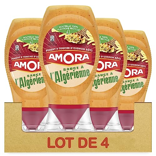 Amora Sauce à l'Algérienne - Piment & Touche d'Oignon Rôti - Lot de 4 bouteilles de 250g