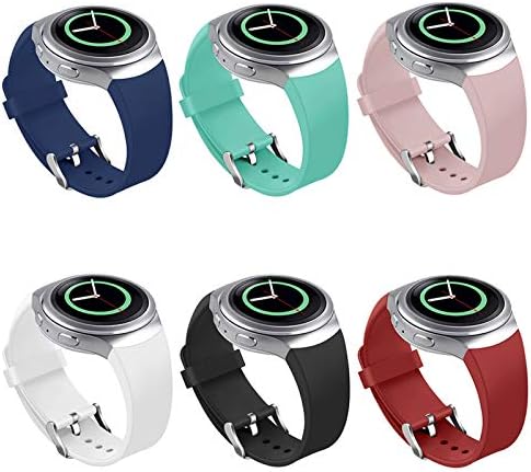 Bands Compatible Samsung Gear S2 Watch, NaHai Soft Silicone Replacement Sport Strap Wristbands Samsung Gear S2 Smart Watch, SM-R720/SM-R730 (Y-6 Pack #1)
