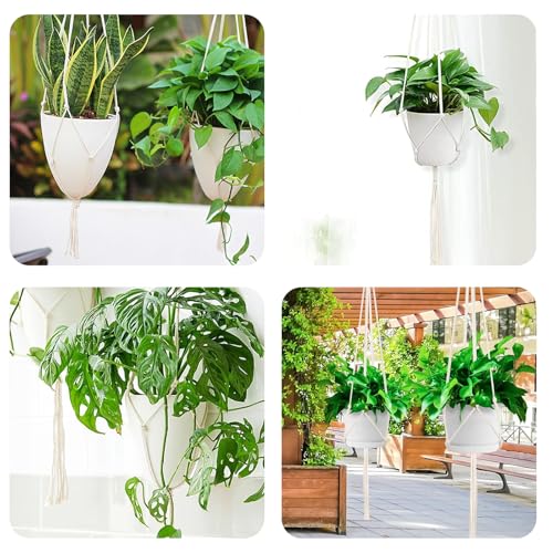 THINTON Makramee Blumenampel Set 4er 80/100cm – Bild 6