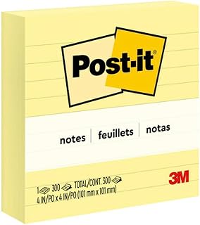 Post-it Notes, 10 cm x 10 cm, 2 blocos, notas adesivas favoritas número 1 dos EUA, amarelo canário, remoção limpa, reciclável (675-YL-2PK)