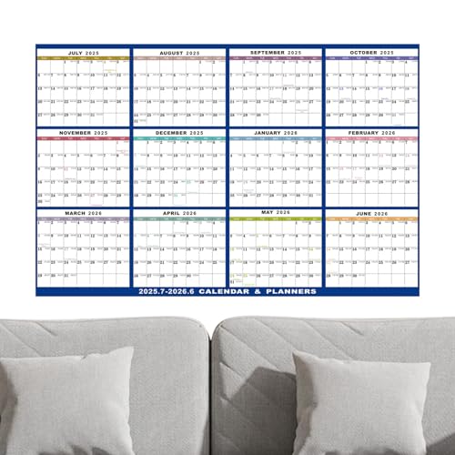 Calendario de pared borrable 2025, calendario de pared de borrado en seco de 12 meses, planificador mensual reutilizable de escritura suave, marcador borrable para el hogar para familias y amantes