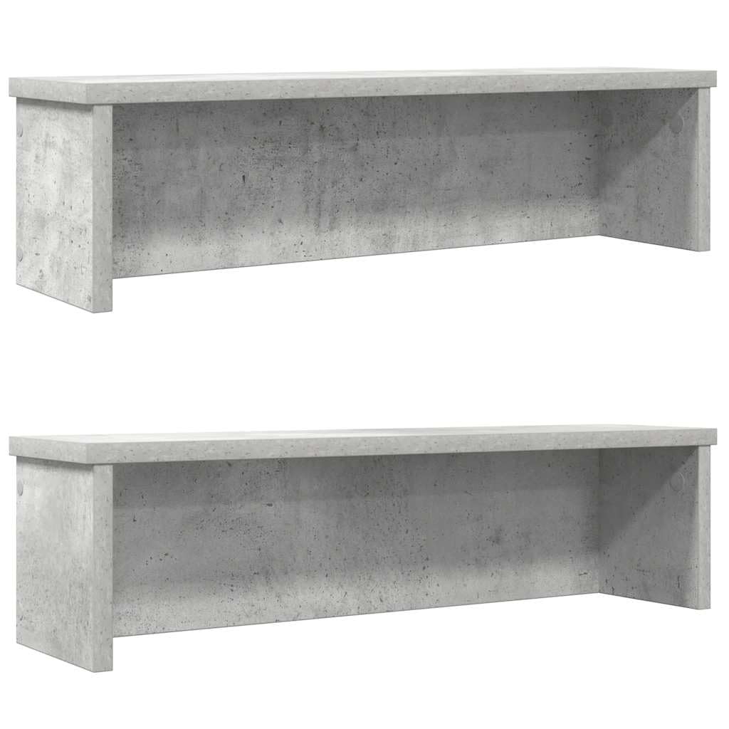 Vidaxl Concrete Grey Kitchen Racks Stackable 2 Pcs 60X15x16 Cm, Kitchen Storage Shelf, Cabinet Organizer, Kitchen Counter Shelf