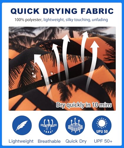 Image of APTRO Men's Swim Trunks 9 inch Quick Dry Bathing Suit Big & Tall Beach Swimsuits, Orange, Small