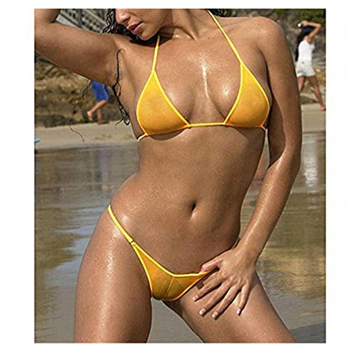 See Through Micro Bikini Set Brazilian Sheer Sex Swimwear Beachwear Swimsuit2