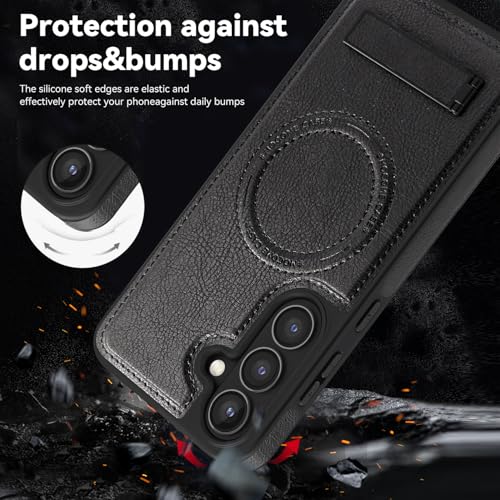 Image of Lunivop for Samsung Galaxy S24 FE Case 6.7 inch PU Leather Black