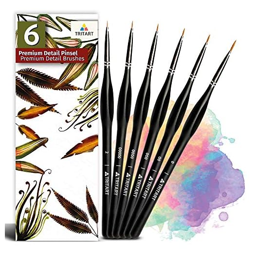 Tritart Juego de 6 Pinceles Finos