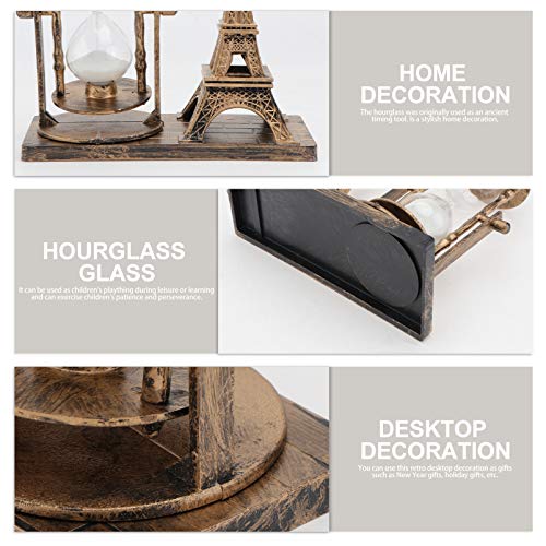 FAVOMOTO Torre Eiffel Ampulheta Areia Temporizador Areia Decoração Relógio Retrô Presentes Mesa Orna