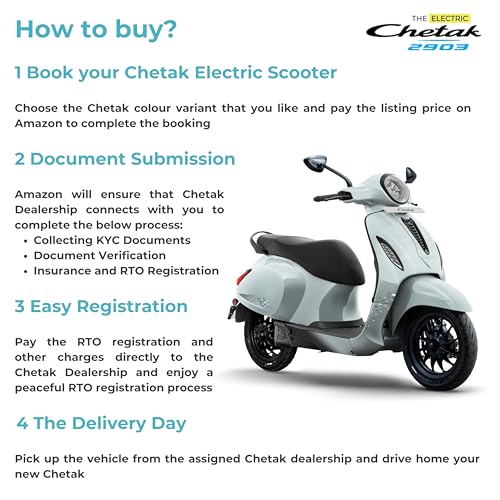 Image of Chetak 2903 by Bajaj Auto High Speed Electric Scooter Cyber White with Charger Ex-Showroom
