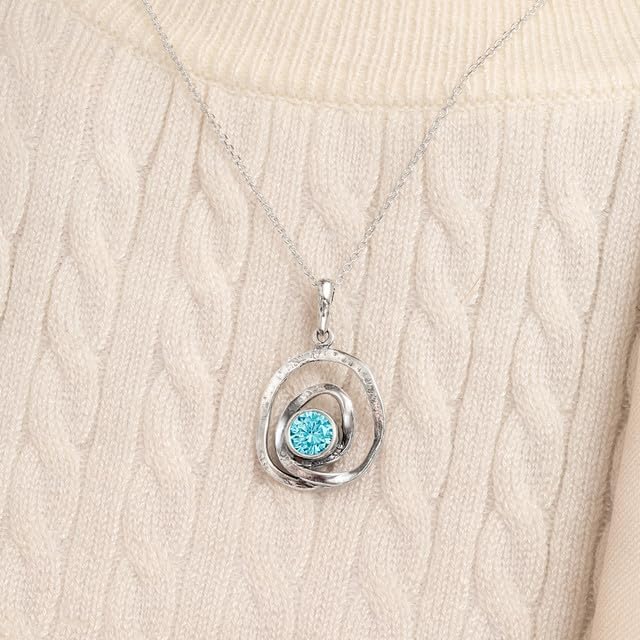 JEAN RACHEL JEWELRY 925 Sterling Silver Necklace for Women - Free Form with Cubic Zirconia Vintage Design - Hypoallergenic, Lead & Nickel Free - Artisan Handcrafted Statement Necklace - Image 2