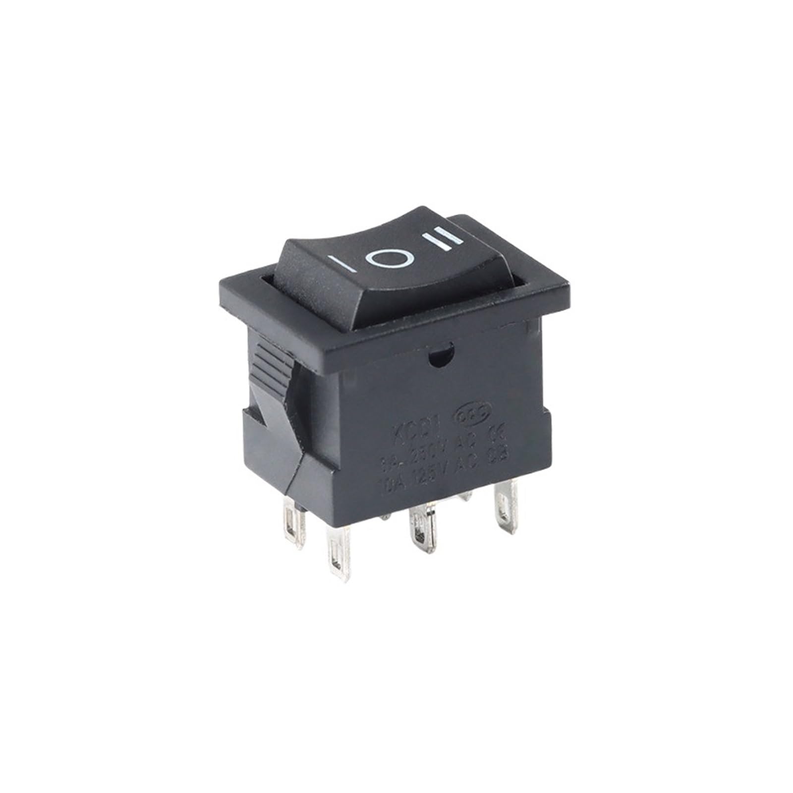 5 sztuk KCD1 przełącznik kołyskowy LED 2/3/4/6 pinów, 2 biegi, 3 biegi, wł. WYŁ. WYŁ. 10A 6A prosta igła wygięta KCD1-101 (Black Curve 4P 2Gear)