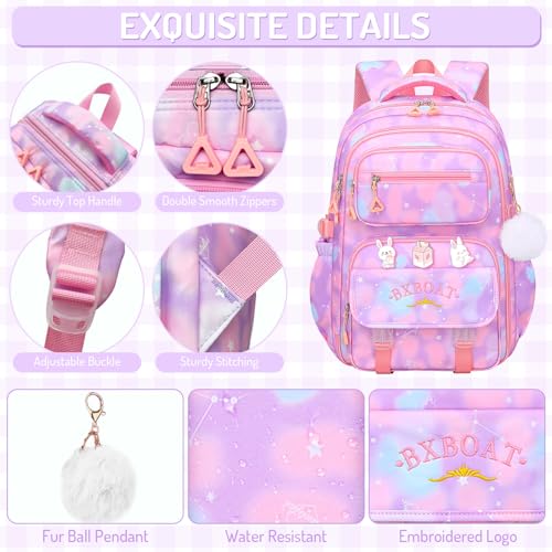 School Backpacks for Girls - Cute Girls Backpack with Multifunctional Pockets, 18" Large Capacity Bookbag for Elementary, Middle and High School Students4