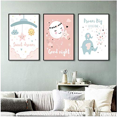 Peinture toile éléphant déco murale pépinière affiche enfant 50x70