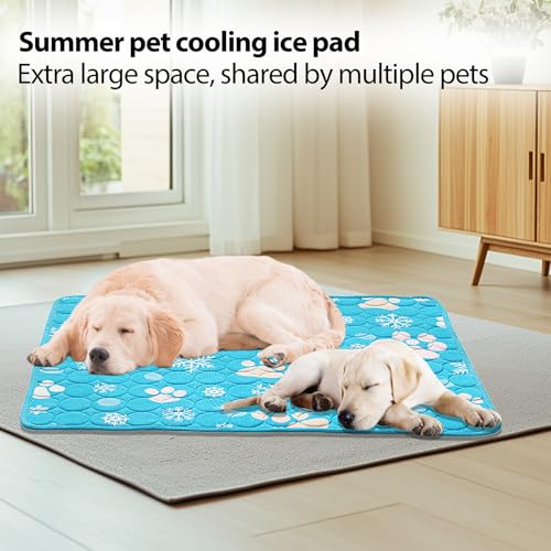 Tutamaz Kühlmatte für Hunde,rutschfeste Katzen Kühlmatte Bett Kühlkissen Hund,100 * 70cm, Hundedecke Kühl Kühlende Hundematte für Zuhause Unterwegs oder im Auto