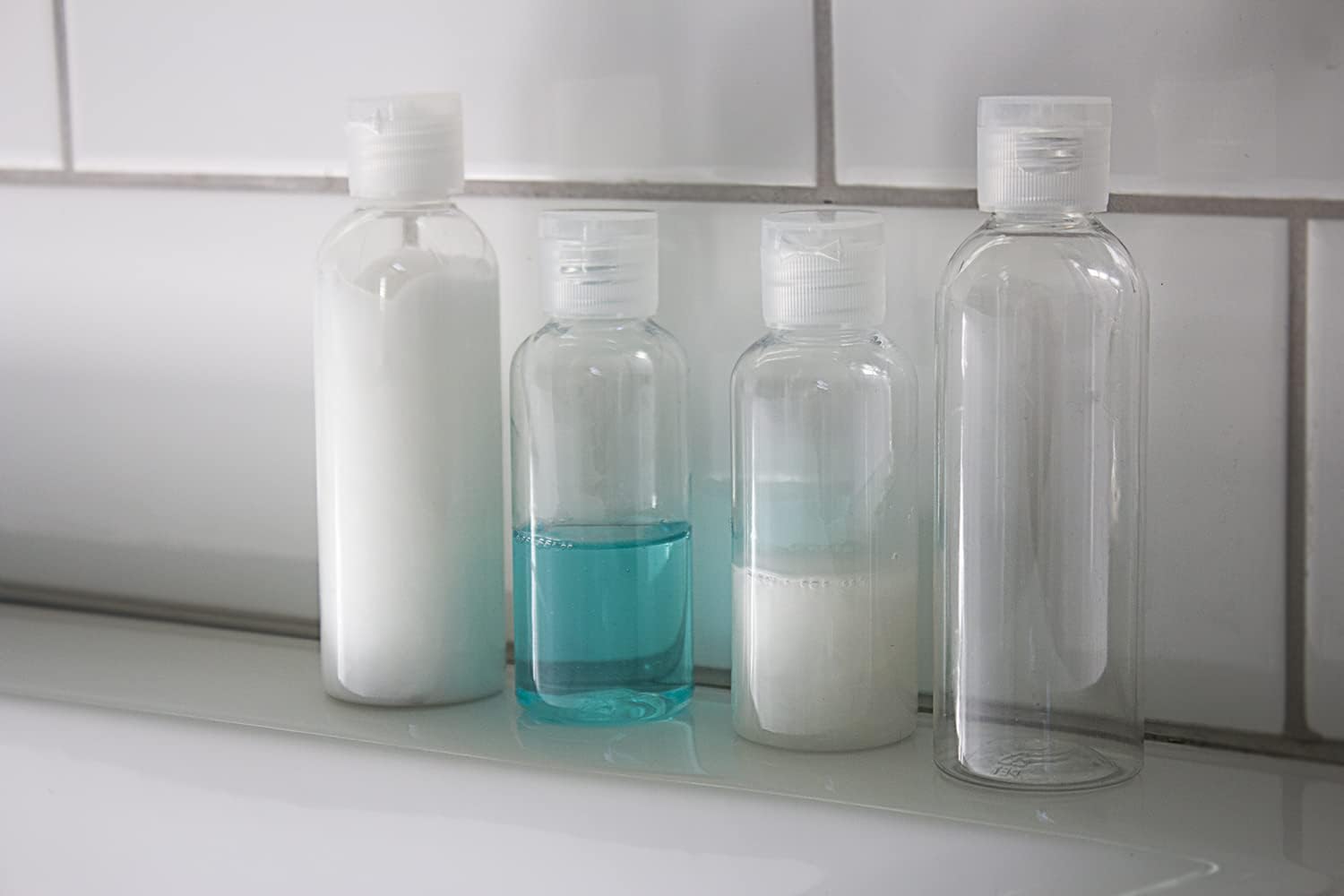 100ml Reusable Travel Bottles for Toiletries Set, Mini Size Compact Containers for Shampoo and Conditioner, Flexible Plastic, Clear/Transparent, Flip Cap, 5 Pack - Image 5
