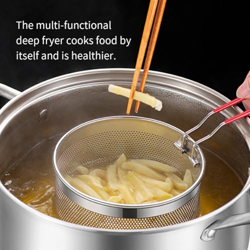 Miniatura 3 de Vaporizador De Verduras Y Cesta De Pasta Para Hervir, Colador De Malla De Acero Inoxidable Con Mango Extraíble, Apto Para Diferentes Ollas Y Métodos De Cocción 05