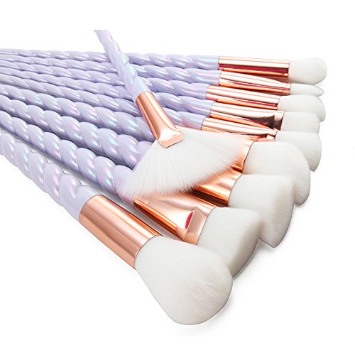 13PCS Makeup Brush Set, MYSWEETY 2017 10PCS Foundation Unicorn Blending Cosmetic Eyeshadow Brush + 2pcs Silicone Makeup Sponge + 1pc Makeup Brush Bag