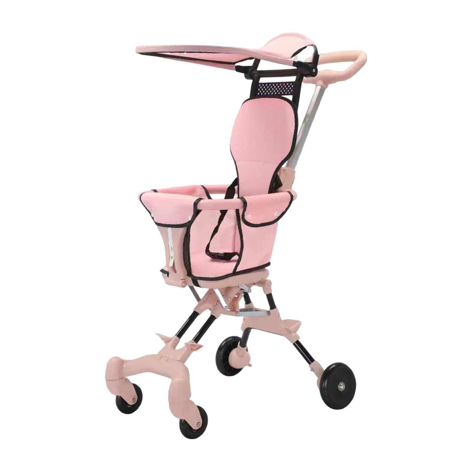 Poussette de bébé pliable harayaa avec roues pivotantes 360 et canopy réglable - 8