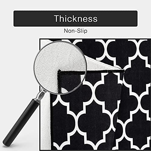 Wunderlin Trellis Kitchen Runner Rugs Collection Non-Slip Kitchen Washable Rugs For Kitchen Floor Set Carpet Kitchen Rugs Sets Of Two (Black) #TOP7