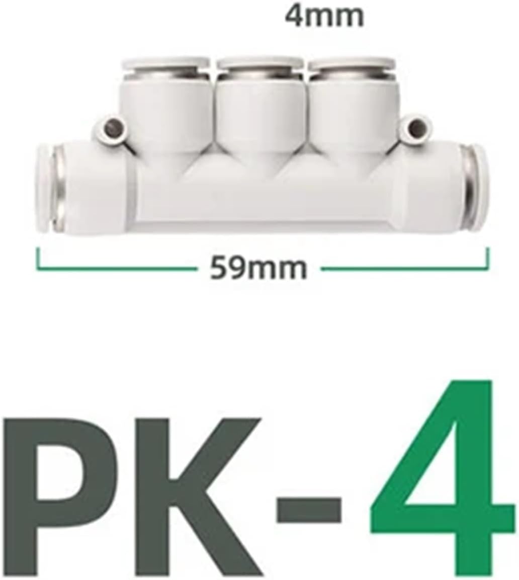 1pcs PK PZA White Pneumatic Quick Connector Four-Way Five Way Quick Connector Air Pipe PU Hose Plastic Connector 4 6mm 8mm 10mm 12mm(PK-4)