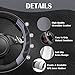 CAR PASS Line Rider Microfiber Leather Sporty Steering Wheel Cover Universal Fits for 95% Truck,SUV,Cars,14.5-15inch Anti-Slip Safety Comfortable Desgin (Black-Gray)