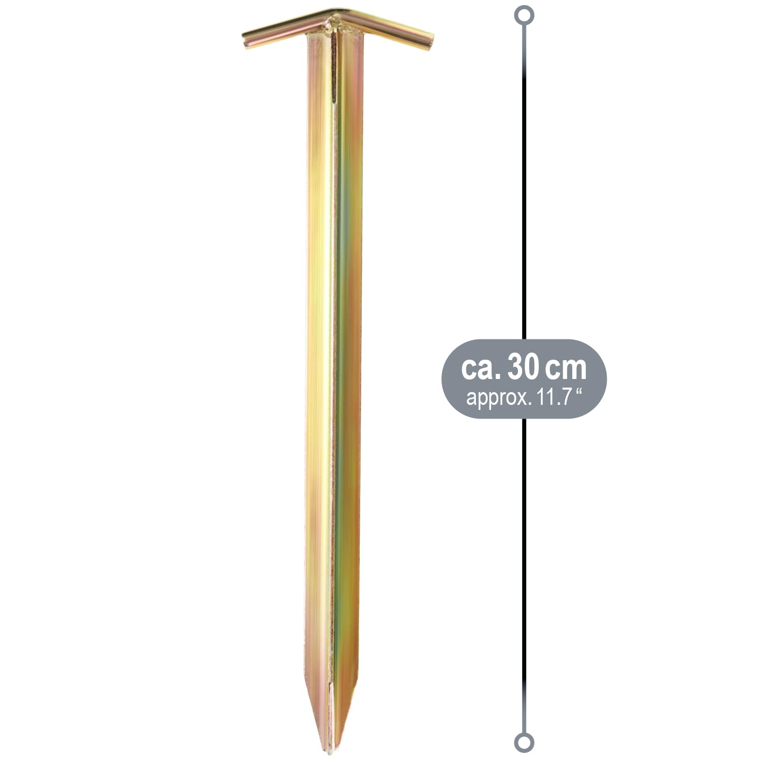 COM-FOUR® 8x Picchetti in acciaio - picchetti lunghi e robusti con profilo a T per il campeggio e all'aperto - ideali per terreni normali e duri
