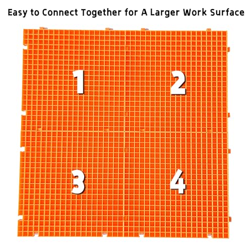 stained glass cutting mat solid bottom plastic grid orange 1 pack