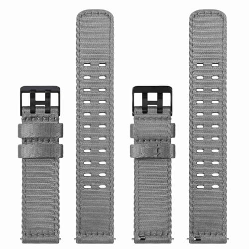 Image of WOCCI Double Holes Nylon Watch Bands, Silky Nylon Straps, Quick Release, Compatible Watch Lug Width 18mm 20mm 22mm