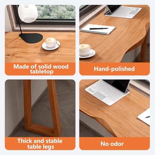 Mesa de bar industrial estrecha y escritorio rústico de madera 4