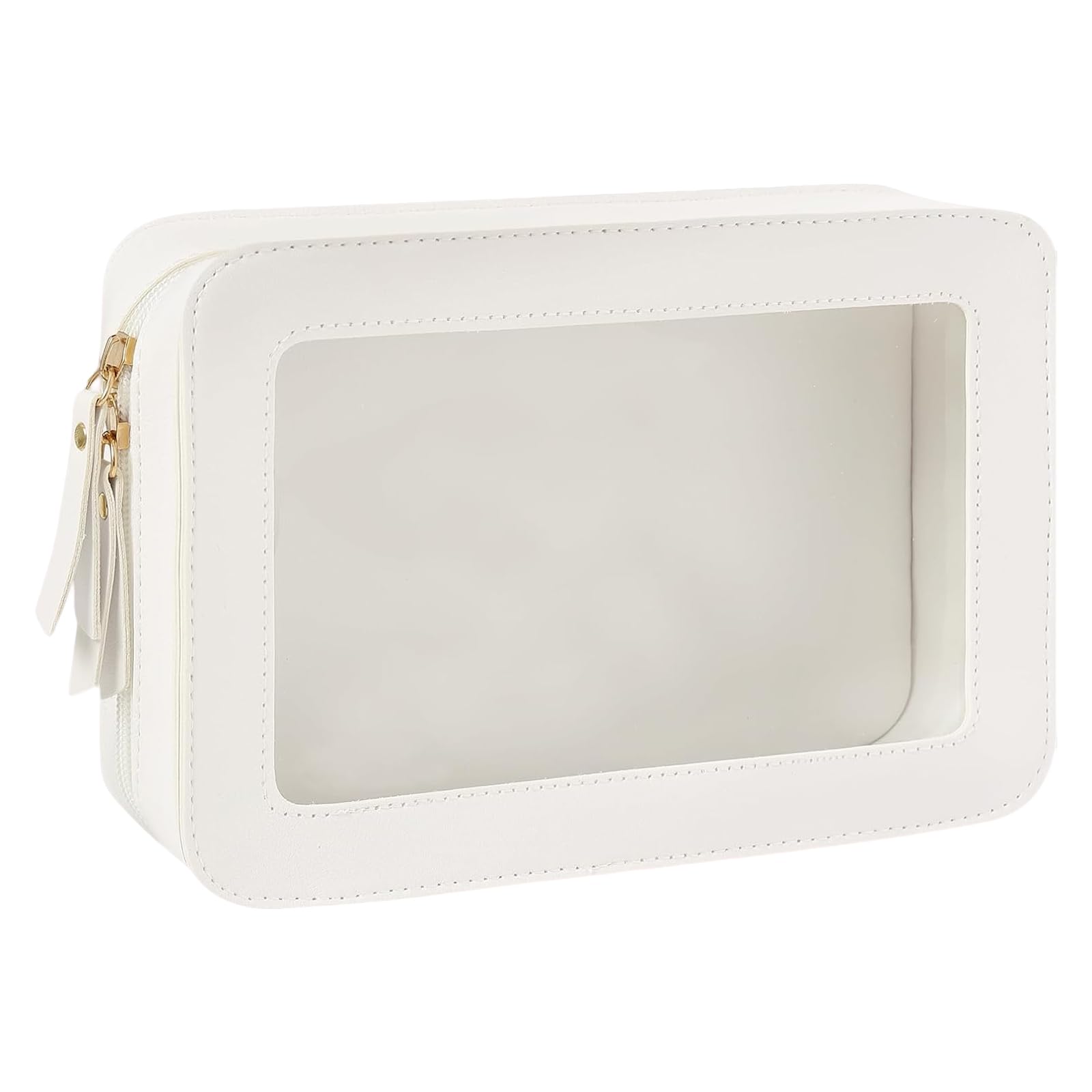 Makeup Bag - Clear Travel Toiletries Bag for Women, White