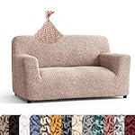 PAULATO BY GA.I.CO. Loveseat Slipcover - Oversized Chair Cover - Stretch Couch Cover - Cushion Love Seat Sofa Cover - 1-Piece Form Fit Washable Protector - Microfibra Collection - Blush Taupe