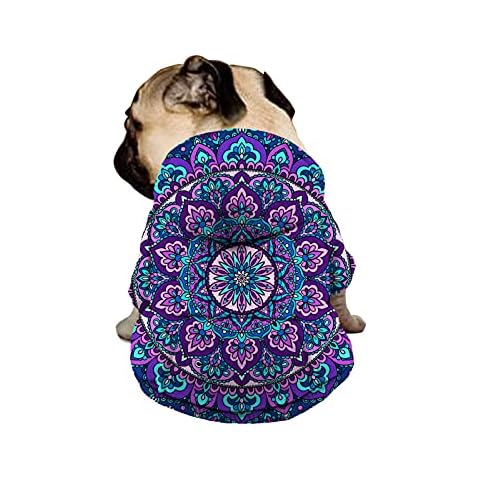 KUILIUPET Sudadera básica con capucha para perros con diseño de mandala loto Cover