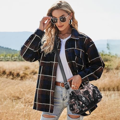 Image of Angel Kiss Purses for Women Small Hobo Shoulder Bags Vagen Leather Multi-Pocket Tote Bag with Zipper
