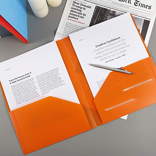 Labuk 5 Pack Plastic Pocket Folder Heavy Duty Folders With Pockets Fit A4 Letter Size Paper For School Office(5 Color) #TOP4