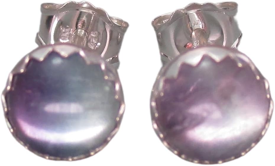Rainbow Fluorite Stud Earrings 6mm - Image 2