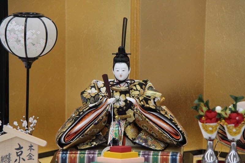 雛人形 親王平飾り 平安寿峰 京雛殿 沙羅 京十番 五倍子染 hn312
