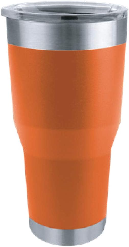 Tempercraft 28 oz Vacuum Insulated Tumbler w/Lid and Laser Engraved Customization Options - Stainless Steel, Double-Walled Travel Mug (Orange)
