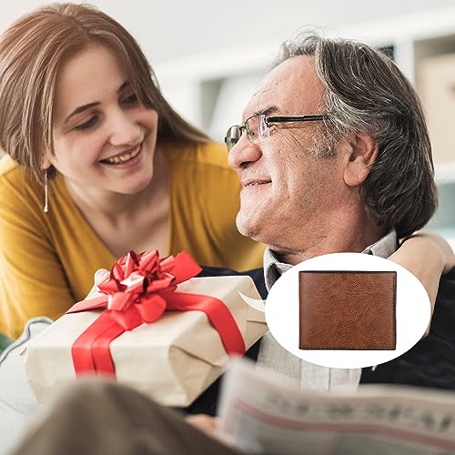 Paterr 12 Pieces Leather Wallet for Men DIY Bifold Wallet Engrave Inspirational Father Day Gift for Christmas Men Husband Son(Light Brown)4
