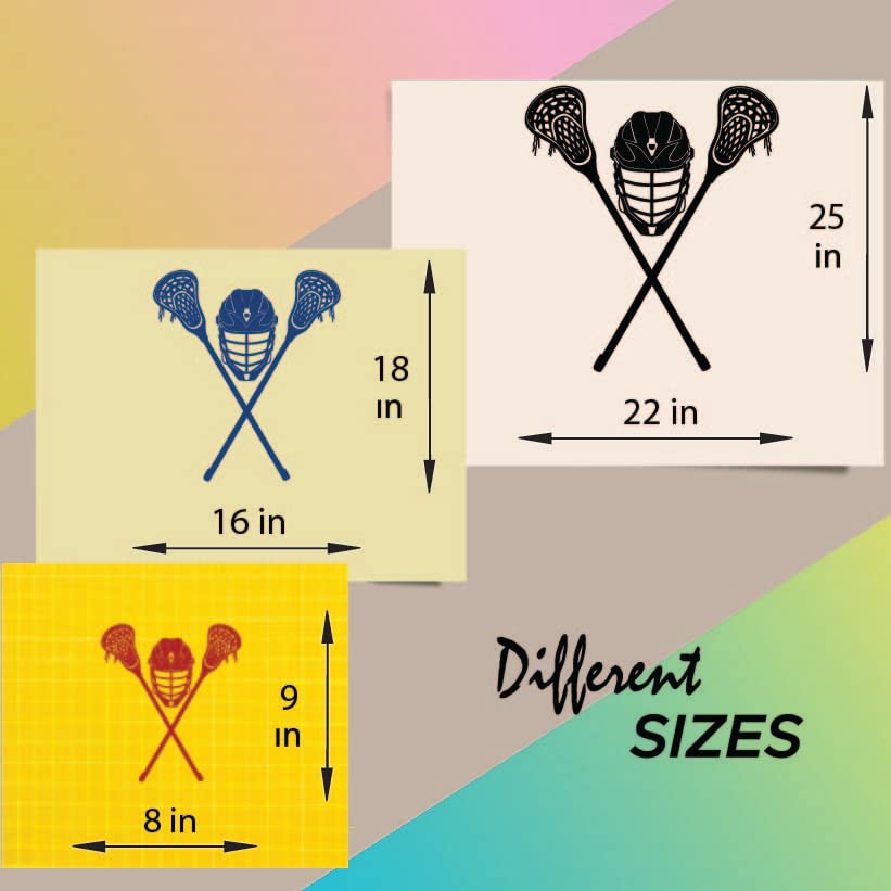 Vinilo Decorativo Infantil Casco Lacrosse Removible miniatura 2