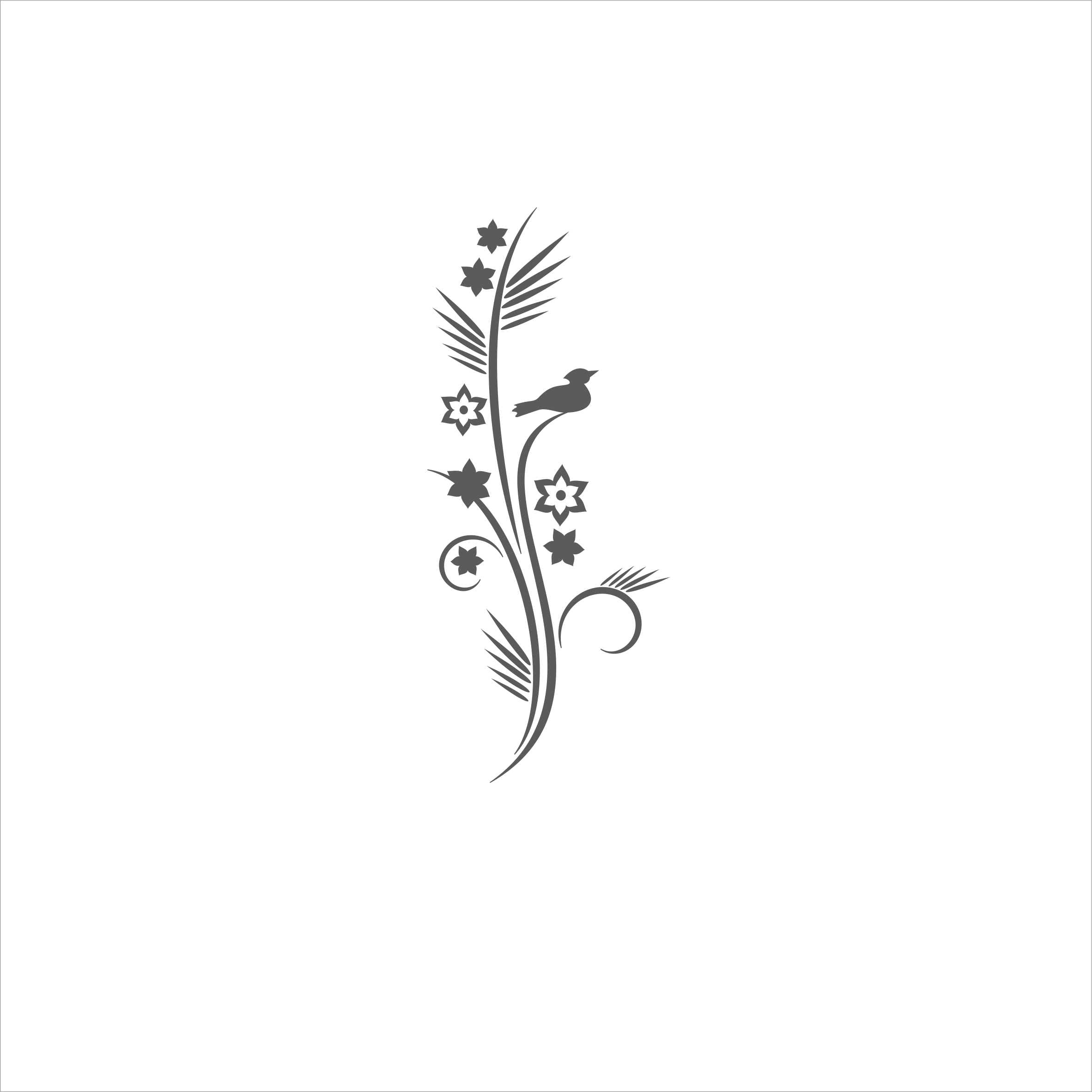 INDIGOS UG - Decalcomanie da muro - adesivi da parete - Murale - F112 con fiori e uccelli, 160 x 67 cm, - Decorazione per soggiorno, camera dei bambini, ufficio, scuola