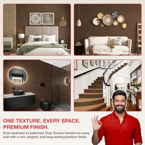 Image of Marble Texture Paint, 3D Designer Stone and Granite Luxury Finish, Washable Water Resistant Acrylic Emulsion, Interior Exterior Ready to use (Chocolate Brown)