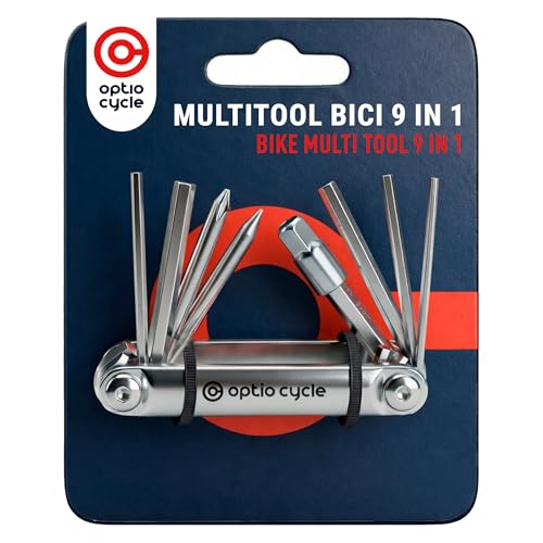 Optio Cycle Multitool Bici 9 in 1 – Kit Attrezzi Bici Portatile | Multitool MTB, Bicicletta da Corsa, Gravel, E-Bike | Multi Tool Manutenzione Bicicletta