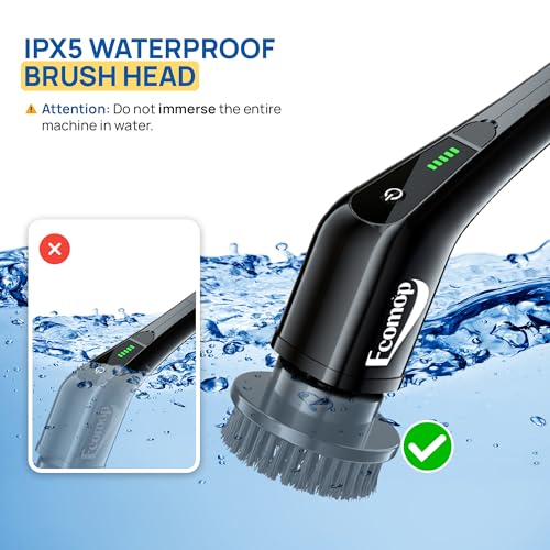 Image of 2025 Upgraded Electric Spin Scrubber - Shower Scrubber with Long Handle, Cordless Electric Cleaning Brush, 400 RPM Dual-Speed, IPX5 Waterproof, 90-Min Runtime, 8 Brush Heads for Powerful Cleaning