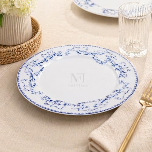 Image of NFI essentials 10.5 Inch Premium Ceramic Dinner Plate, Serving Plate for Main Course, Pasta, Rice, Salad & Meals, Dishwasher Safe Kitchen Dinner Plate.