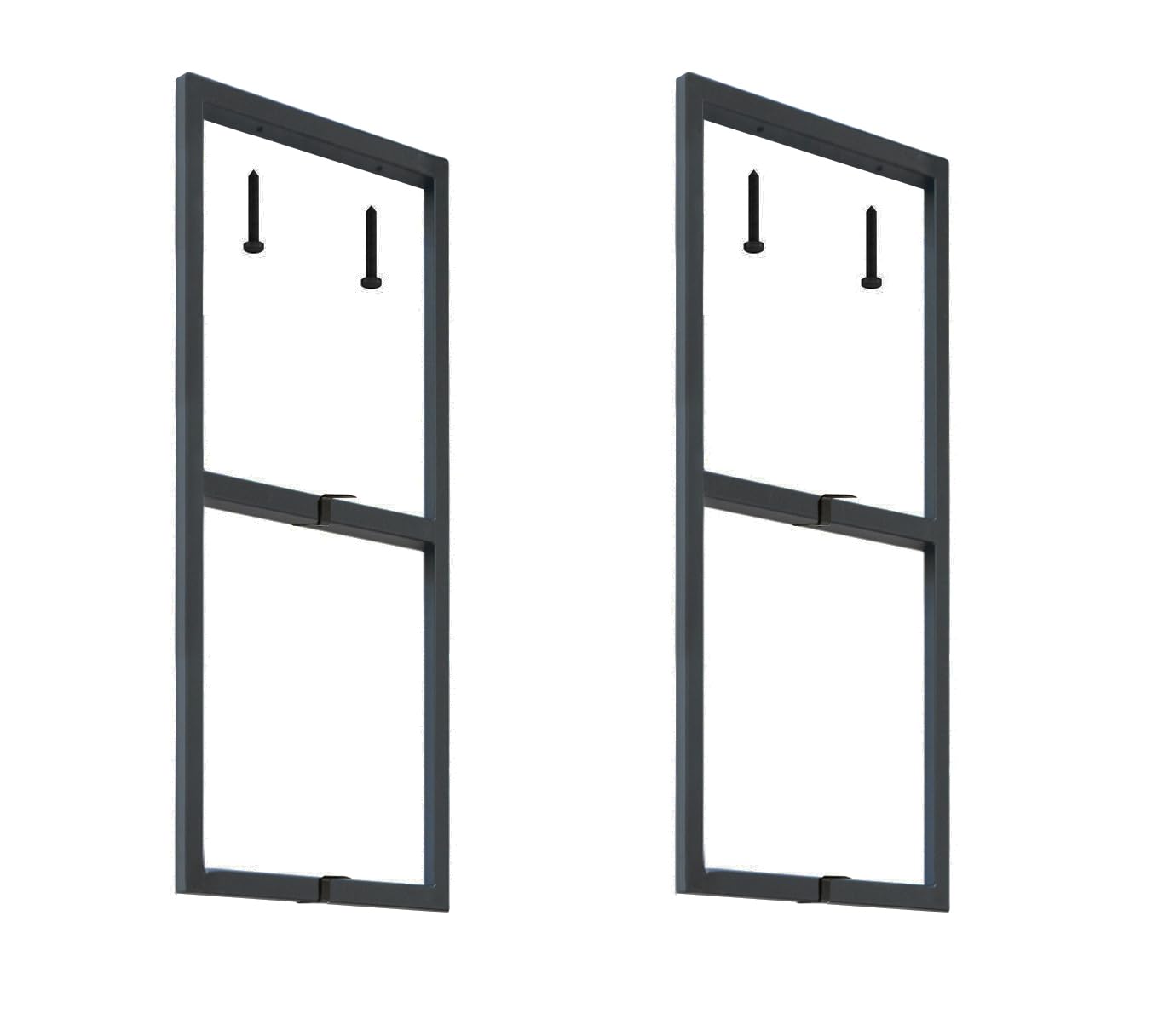 DIYHD 2 Tier Ceiling Mount Pipe Shelf Brackets, Industrial Rustic Black Storage Hanging Pipe Shelf,Max Load 100lbs,No Wooden Plank