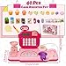 Cash Registers for Kids, Small Pretend Play Calculator Toy with, Realistic Sound Talking Effect, Develops Early Math Skills (Pink)