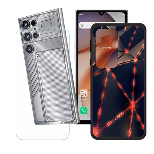 LCEHTOGYE �K�p Oukitel C61 GT +�����K���X�X�N���[���v���e�N�^�[�p�P�[�X�A�K�p Oukitel C61 GT (6,88")�ƌ݊����̂���u���b�N�\�t�gTPU�V���R���Q���P�[�X�ی�J�o�[ LH6