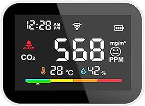 Lianai WiFi Smart CO2 Detector Portátil Monitor de Qualidade do Ar Medidor de Alarme de CO2 LCD Temperatura Umidade Tester Multifuncional CO2 Temp. Medidor de Detecção de Umidade e Detecção