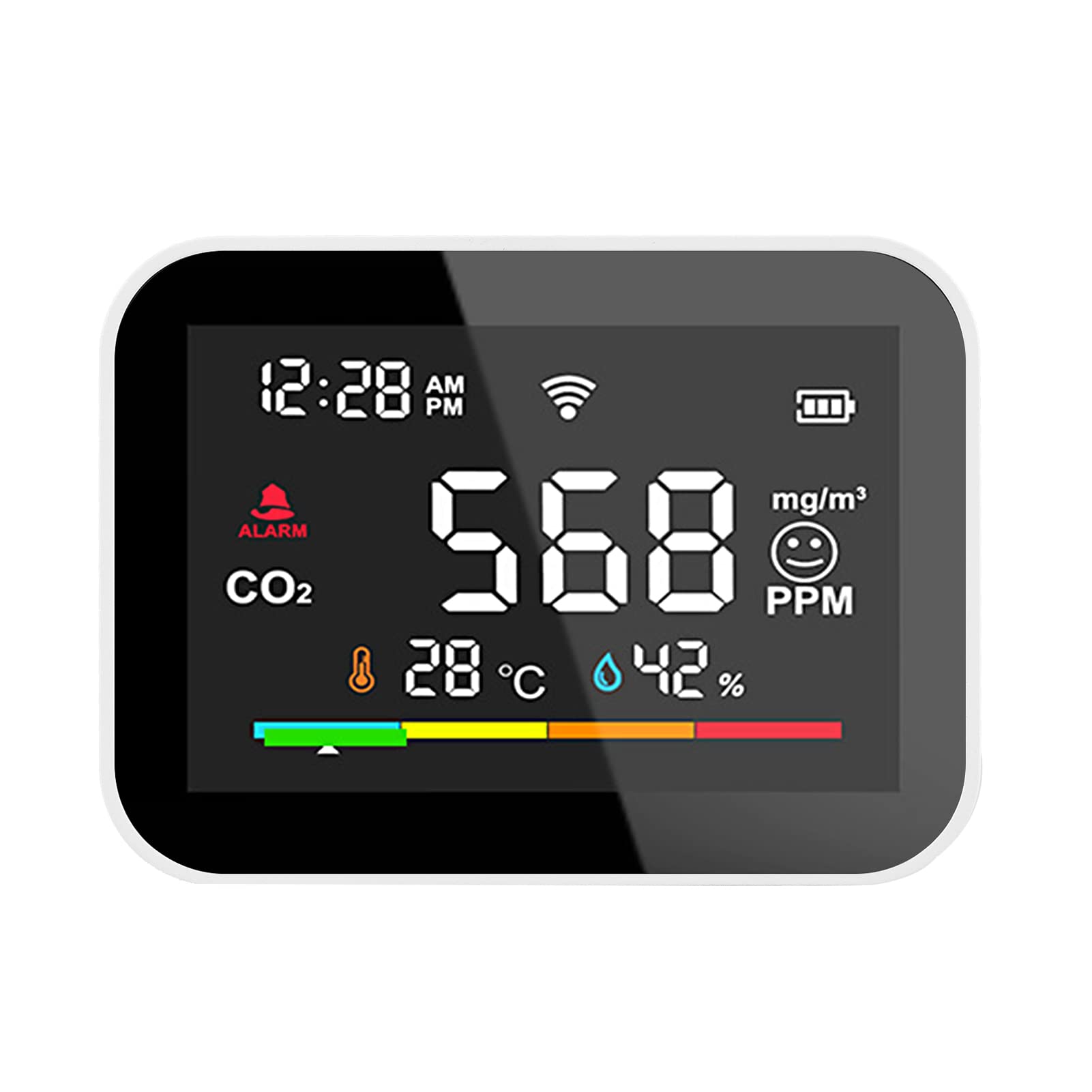 Fafeicy Detektor CO2 z 2,8-calowym Inteligentnym Ekranem, WiFi do